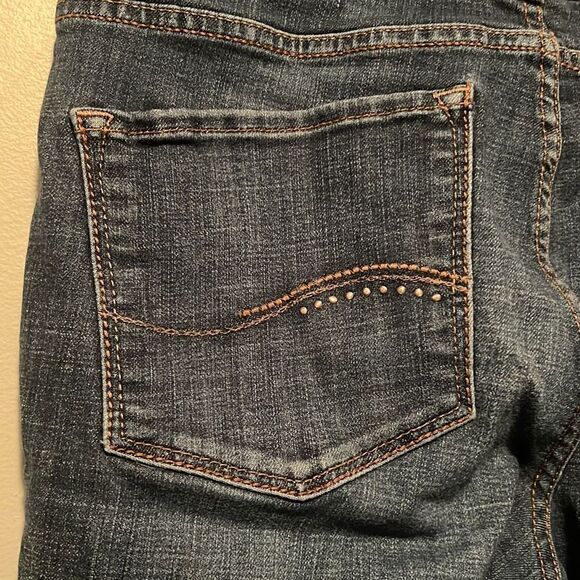 Lee Modern Series Women's Blue Dark Wash Curvy Fit Bootcut Denim Jeans Size 12 - Picture 3 of 7